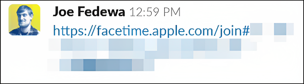 لینکی از facetime.apple.com دریافت خواهید کرد