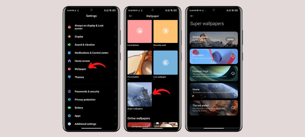 نحوه فعال کردن Super Wallpapers