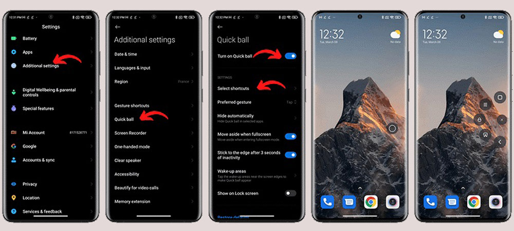 نحوه بهینه کردن میانبرهای MIUI با Quick Ball
