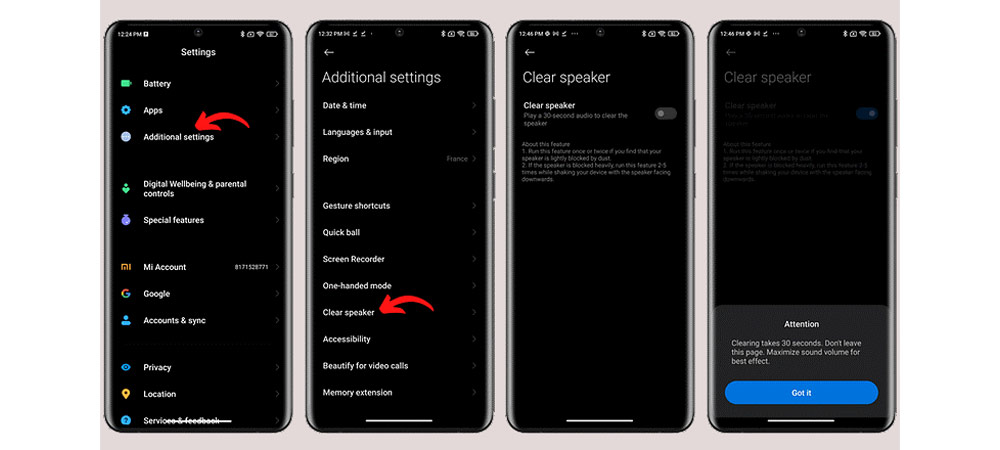 فرآیند تمیز کردن بلندگوها