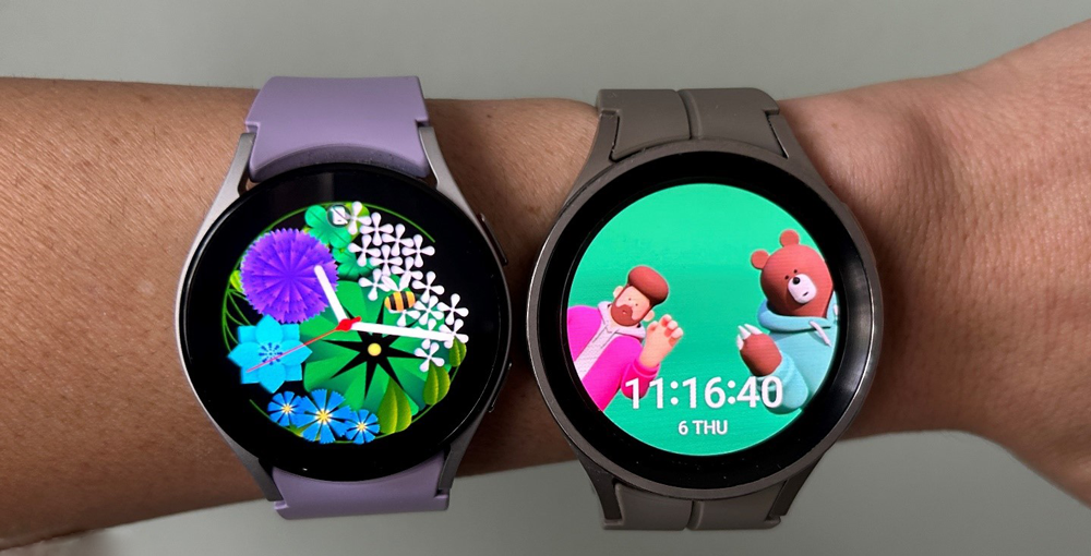 از چپ به راست: Galaxy Watch 5، Galaxy Watch 5 Pro