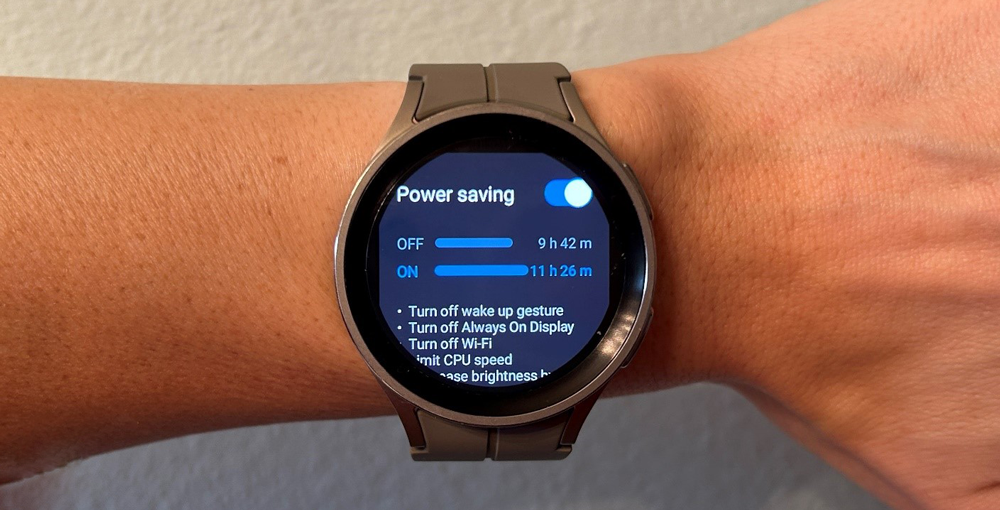 حالت ذخیره انرژی ساعت Galaxy Watch 5 Pro