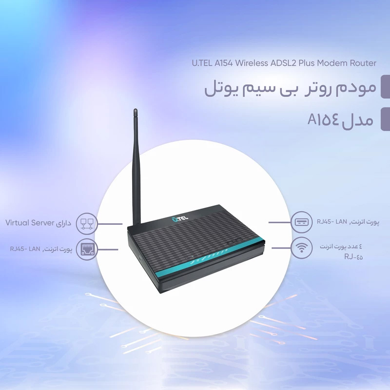 مشخصات مودم روتر یوتل مدل a154
