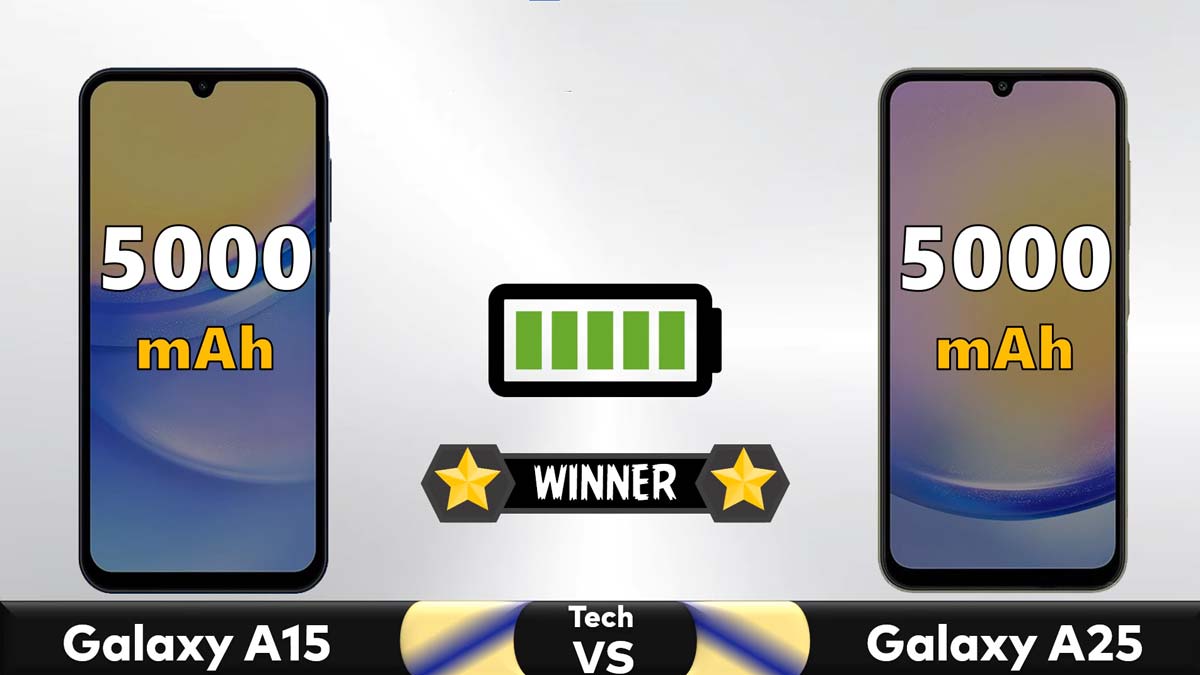 مقایسه a15 با a25 از نظر باتری