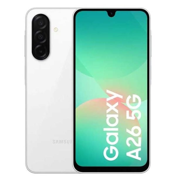 سامسونگ A26 5G- مدل گلکسی آ۲۶ فایو جی ویتنام پشت و رو به رنگ سفید